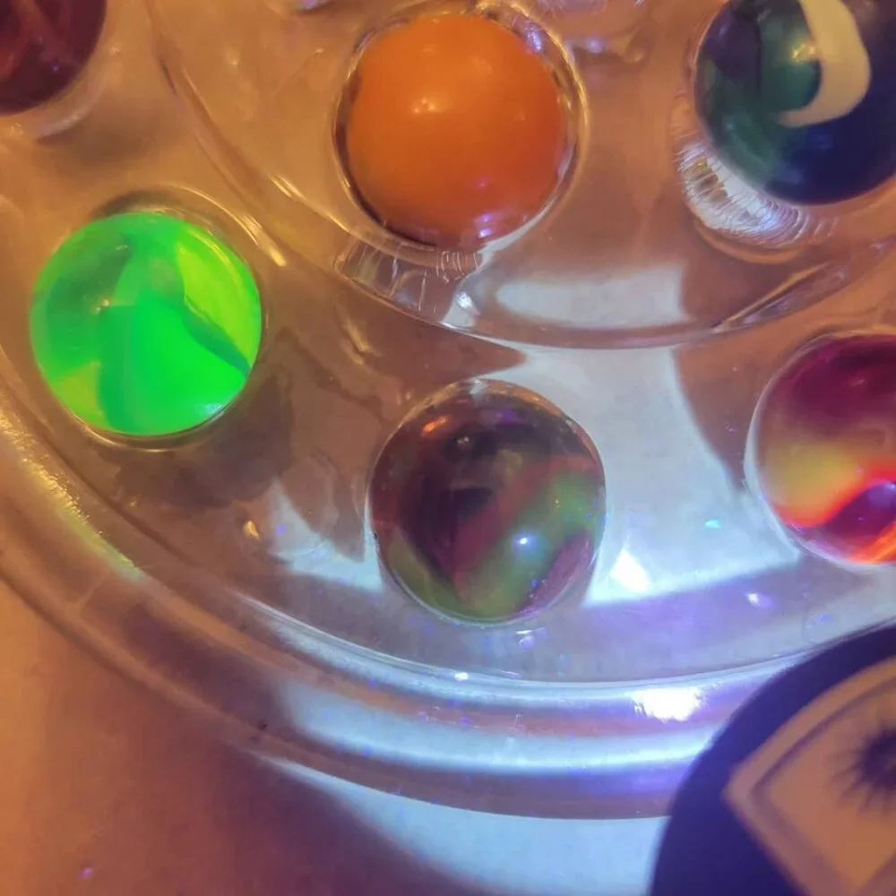 Vintage Collection Of Glass Marbles (display of flower frog -not included)